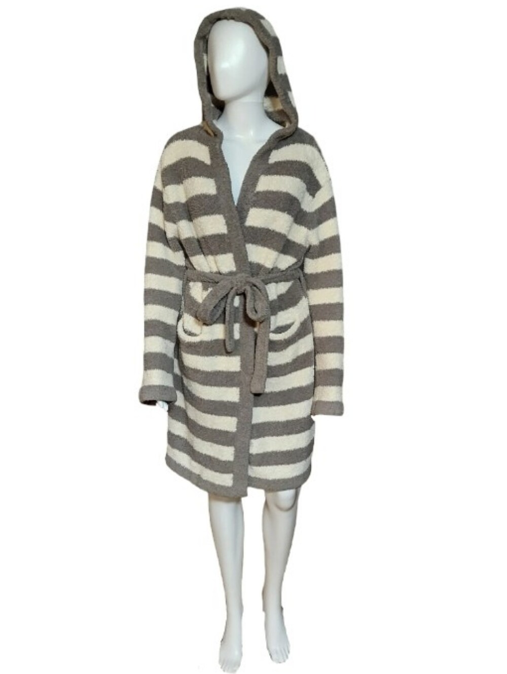 Barefoot Dreams Cozy Chic Striped Hooded Robe